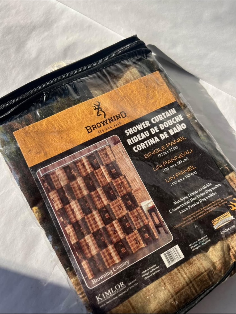 Browning Patchwork Plaid Shower Curtain